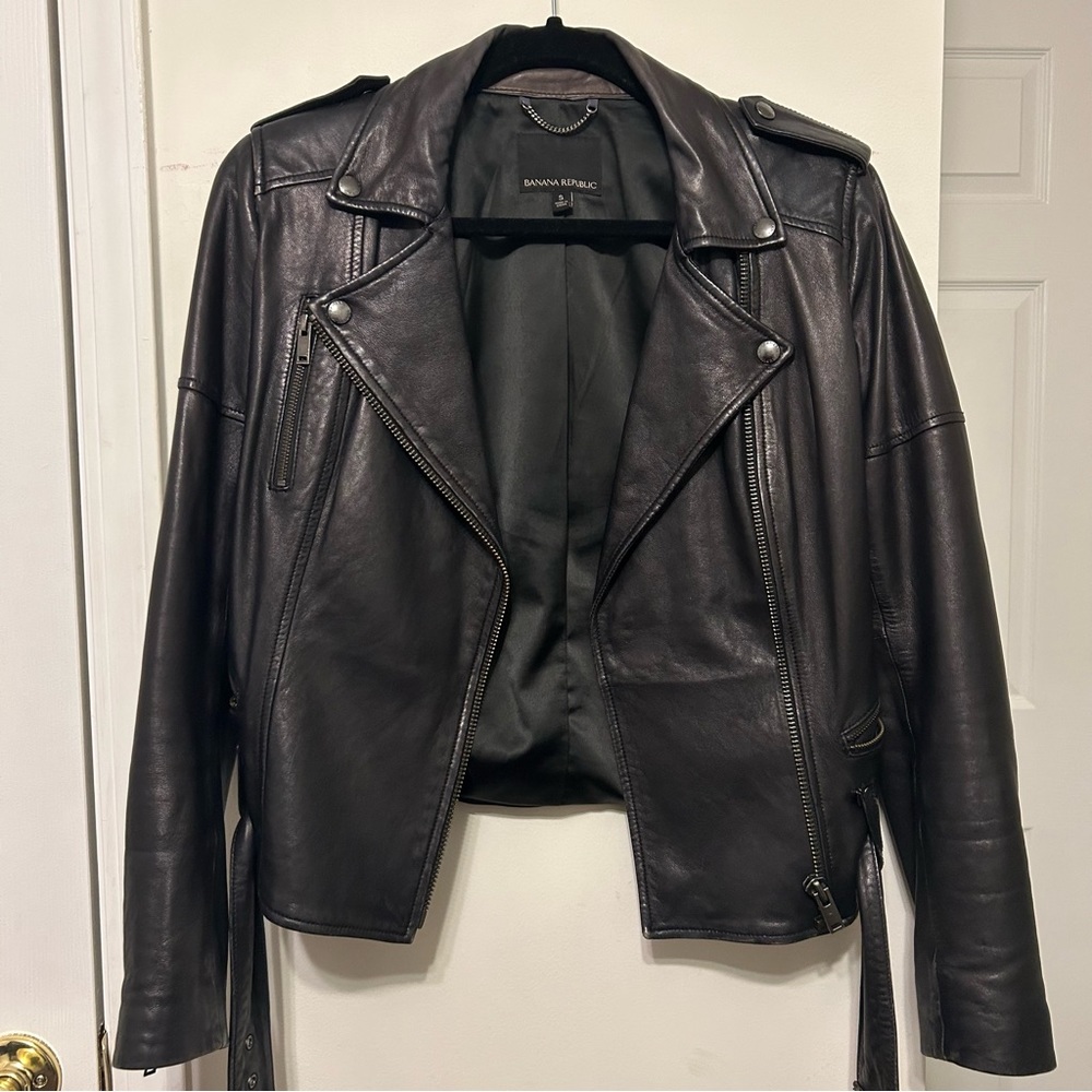 Banana Republic Genuine Leather Biker Jacket